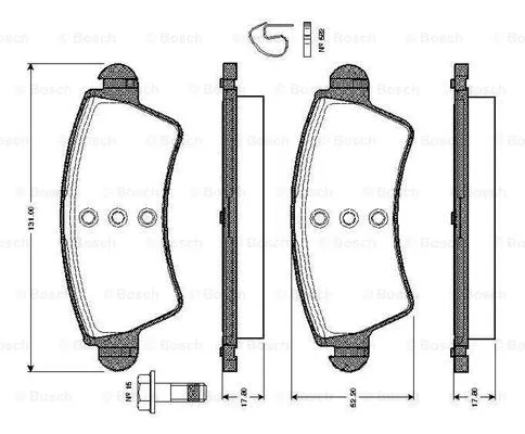 0 986 TB2 359 BOSCH Комплект тормозных колодок, дисковый тормоз (фото 1)