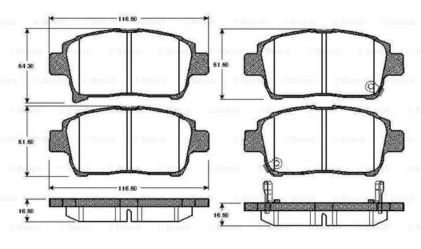 0 986 TB2 438 BOSCH Комплект тормозных колодок, дисковый тормоз (фото 1)