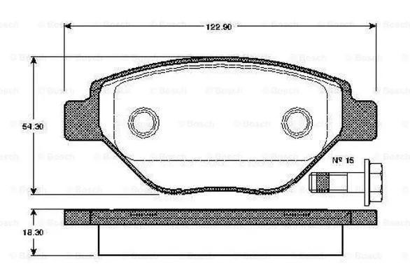 0 986 TB2 442 BOSCH Комплект тормозных колодок, дисковый тормоз (фото 1)