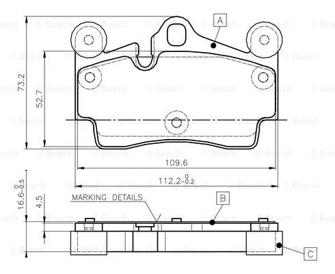 0 986 TB2 456 BOSCH Комплект тормозных колодок, дисковый тормоз (фото 1)