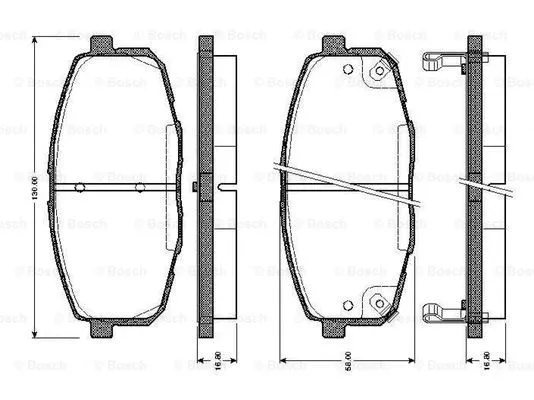 0 986 TB2 460 BOSCH Комплект тормозных колодок, дисковый тормоз (фото 1)