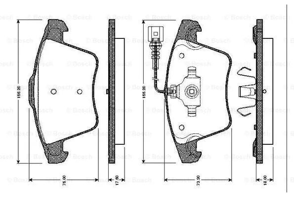 0 986 TB2 462 BOSCH Комплект тормозных колодок, дисковый тормоз (фото 1)