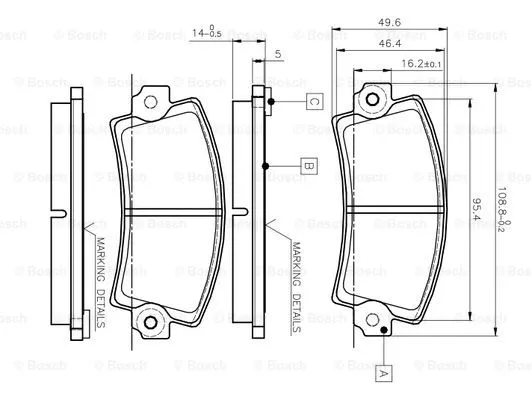 0 986 TB2 485 BOSCH Комплект тормозных колодок, дисковый тормоз (фото 1)