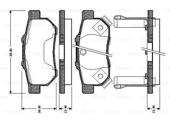 0 986 TB2 573 BOSCH Комплект тормозных колодок, дисковый тормоз (фото 1)