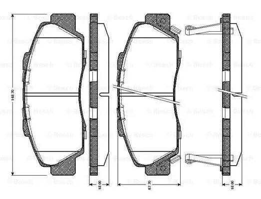 0 986 TB2 649 BOSCH Комплект тормозных колодок, дисковый тормоз (фото 1)