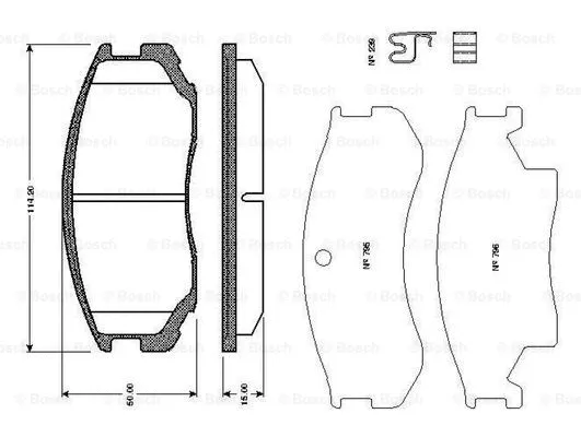 0 986 TB2 651 BOSCH Комплект тормозных колодок, дисковый тормоз (фото 1)