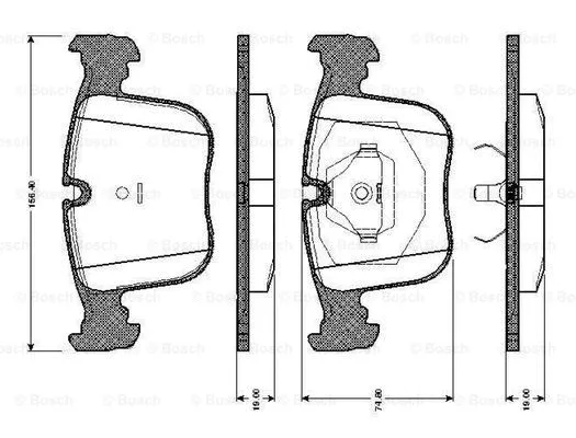 0 986 TB2 664 BOSCH Комплект тормозных колодок, дисковый тормоз (фото 1)