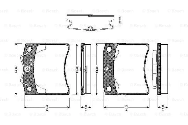 0 986 TB2 670 BOSCH Комплект тормозных колодок, дисковый тормоз (фото 1)