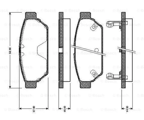 0 986 TB2 698 BOSCH Комплект тормозных колодок, дисковый тормоз (фото 1)