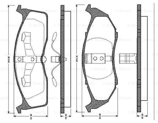 0 986 TB2 700 BOSCH Комплект тормозных колодок, дисковый тормоз (фото 1)