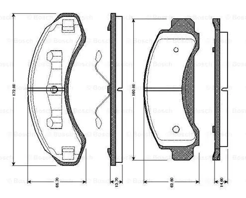 0 986 TB2 728 BOSCH Комплект тормозных колодок, дисковый тормоз (фото 1)