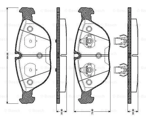 0 986 TB2 744 BOSCH Комплект тормозных колодок, дисковый тормоз (фото 1)