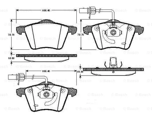 0 986 TB2 795 BOSCH Комплект тормозных колодок, дисковый тормоз (фото 1)