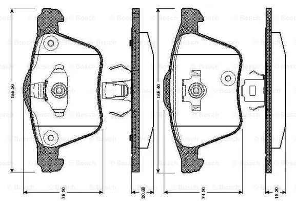 0 986 TB2 862 BOSCH Комплект тормозных колодок, дисковый тормоз (фото 1)