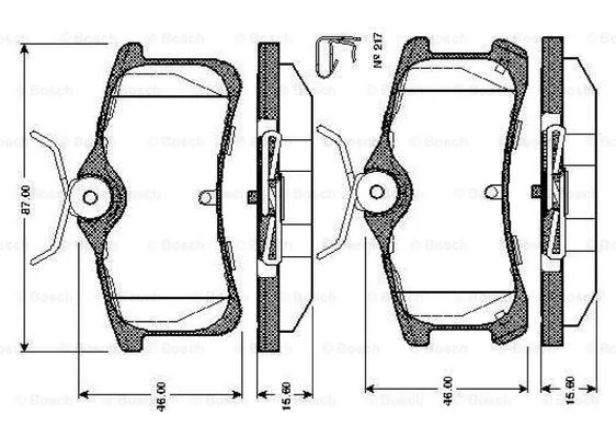 0 986 TB2 865 BOSCH Комплект тормозных колодок, дисковый тормоз (фото 1)