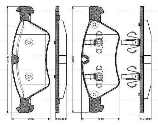 0 986 TB2 928 BOSCH Комплект тормозных колодок, дисковый тормоз (фото 1)