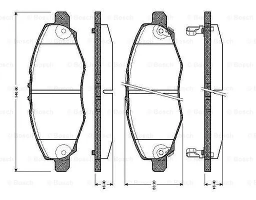 0 986 TB2 943 BOSCH Комплект тормозных колодок, дисковый тормоз (фото 1)