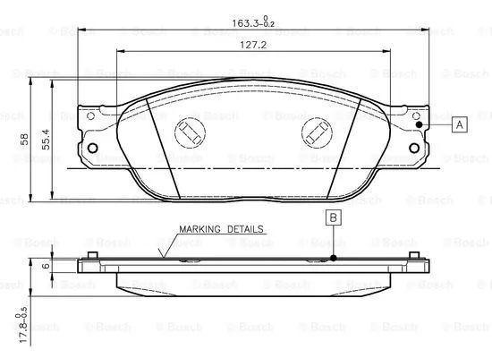 0 986 TB2 955 BOSCH Комплект тормозных колодок, дисковый тормоз (фото 1)