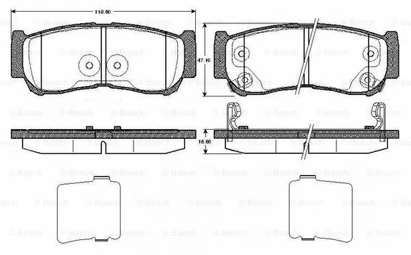 0 986 TB2 978 BOSCH Комплект тормозных колодок, дисковый тормоз (фото 1)