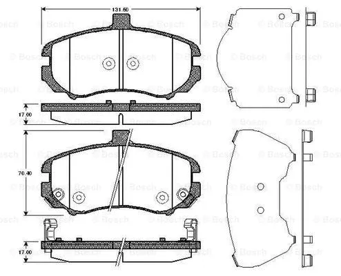 0 986 TB3 040 BOSCH Комплект тормозных колодок, дисковый тормоз (фото 1)