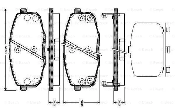 0 986 TB3 041 BOSCH Комплект тормозных колодок, дисковый тормоз (фото 1)