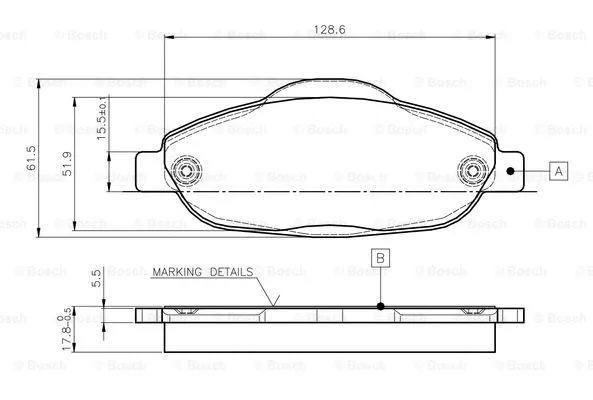 0 986 TB3 059 BOSCH Комплект тормозных колодок, дисковый тормоз (фото 1)