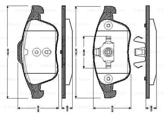 0 986 TB3 065 BOSCH Комплект тормозных колодок, дисковый тормоз (фото 1)