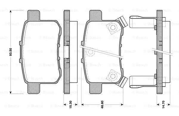 0 986 TB3 085 BOSCH Комплект тормозных колодок, дисковый тормоз (фото 1)