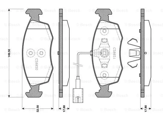 0 986 TB3 143 BOSCH Комплект тормозных колодок, дисковый тормоз (фото 1)