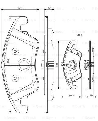 0 986 TB3 152 BOSCH Комплект тормозных колодок, дисковый тормоз (фото 1)