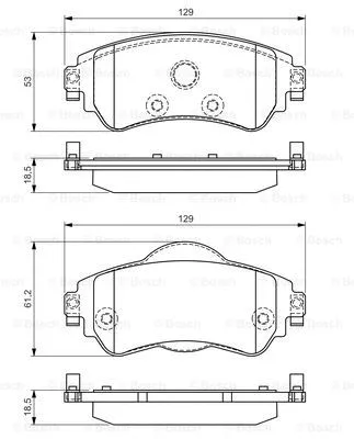 0 986 TB3 153 BOSCH Комплект тормозных колодок, дисковый тормоз (фото 1)