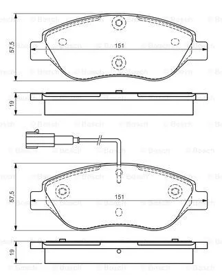 0 986 TB3 155 BOSCH Комплект тормозных колодок, дисковый тормоз (фото 1)