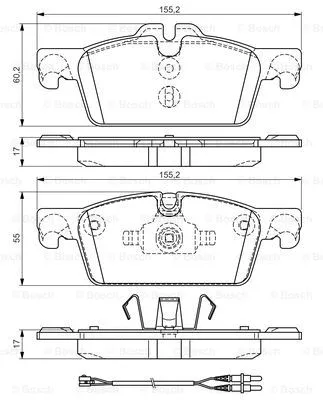 0 986 TB3 161 BOSCH Комплект тормозных колодок, дисковый тормоз (фото 1)