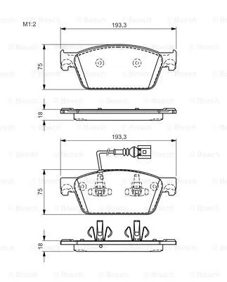 0 986 TB3 163 BOSCH Комплект тормозных колодок, дисковый тормоз (фото 1)