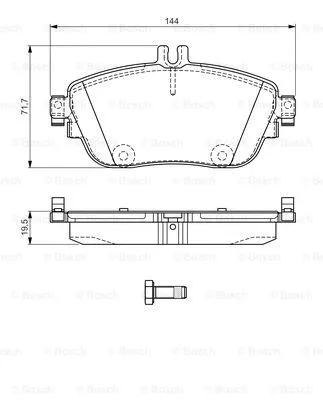 0 986 TB3 170 BOSCH Комплект тормозных колодок, дисковый тормоз (фото 1)