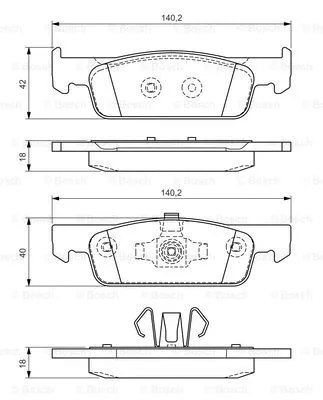 0 986 TB3 172 BOSCH Комплект тормозных колодок, дисковый тормоз (фото 1)