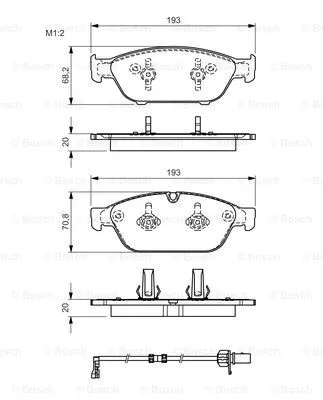 0 986 TB3 178 BOSCH Комплект тормозных колодок, дисковый тормоз (фото 1)