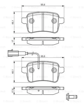 0 986 TB3 180 BOSCH Комплект тормозных колодок, дисковый тормоз (фото 1)