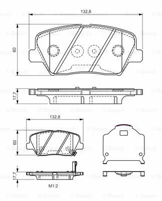 0 986 TB3 190 BOSCH Комплект тормозных колодок, дисковый тормоз (фото 1)