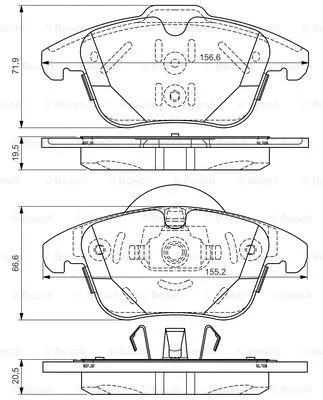 0 986 TB3 192 BOSCH Комплект тормозных колодок, дисковый тормоз (фото 1)