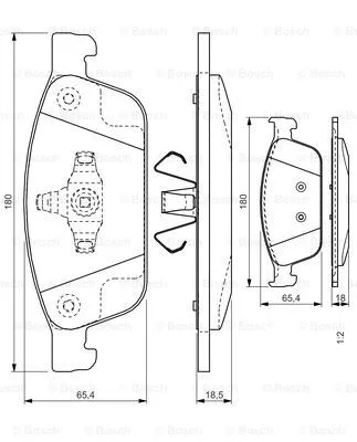 0 986 TB3 207 BOSCH Комплект тормозных колодок, дисковый тормоз (фото 1)