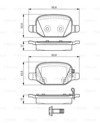 0 986 TB3 216 BOSCH Комплект тормозных колодок, дисковый тормоз (фото 1)