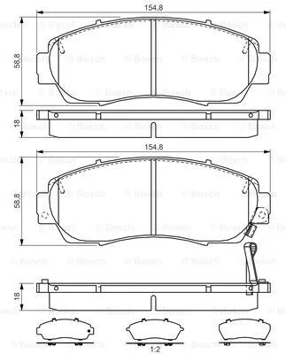 0 986 TB3 218 BOSCH Комплект тормозных колодок, дисковый тормоз (фото 1)