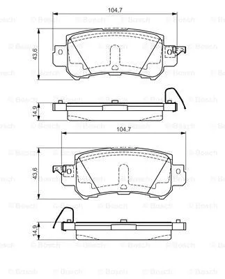 0 986 TB3 223 BOSCH Комплект тормозных колодок, дисковый тормоз (фото 1)