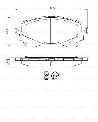 0 986 TB3 230 BOSCH Комплект тормозных колодок, дисковый тормоз (фото 1)