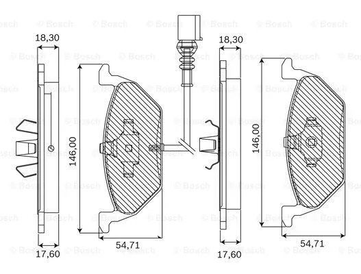 F 03B 050 025 BOSCH Комплект тормозных колодок, дисковый тормоз (фото 3)