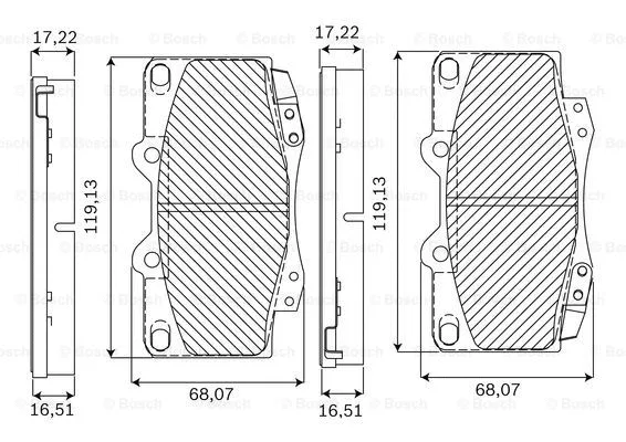 F 03B 050 039 BOSCH Комплект тормозных колодок, дисковый тормоз (фото 4)