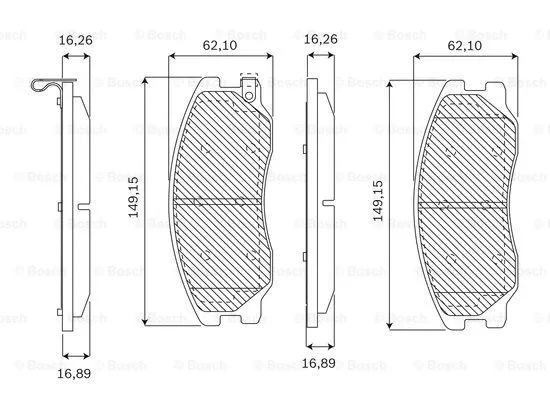 F 03B 050 173 BOSCH Комплект тормозных колодок, дисковый тормоз (фото 4)