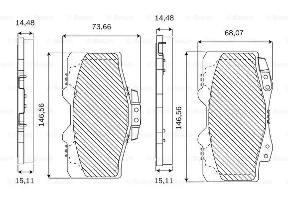 F 03B 050 239 BOSCH Комплект тормозных колодок, дисковый тормоз (фото 3)
