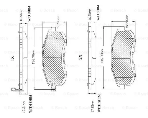 F 03B 150 004 BOSCH Комплект тормозных колодок, дисковый тормоз (фото 1)